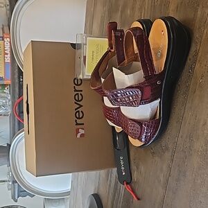 Revere Como Red Croc Sandals